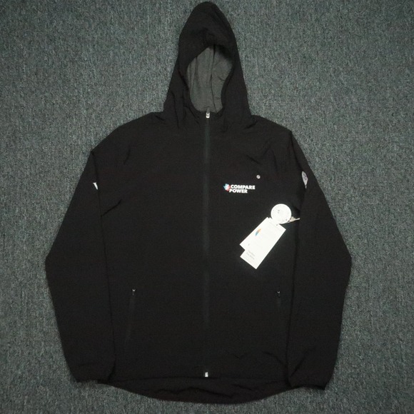 Vuori Jacket Mens Medium Black Outdoor Trainer Shell Full Zip Hoodied NWT - Picture 1 of 11